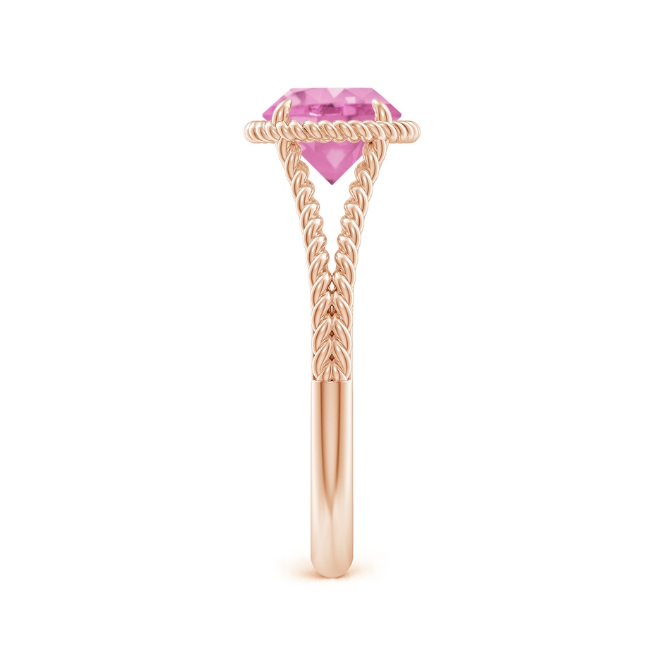 7mm A Pink Sapphire Twist Rope Split Shank Ring in Rose Gold side-2
