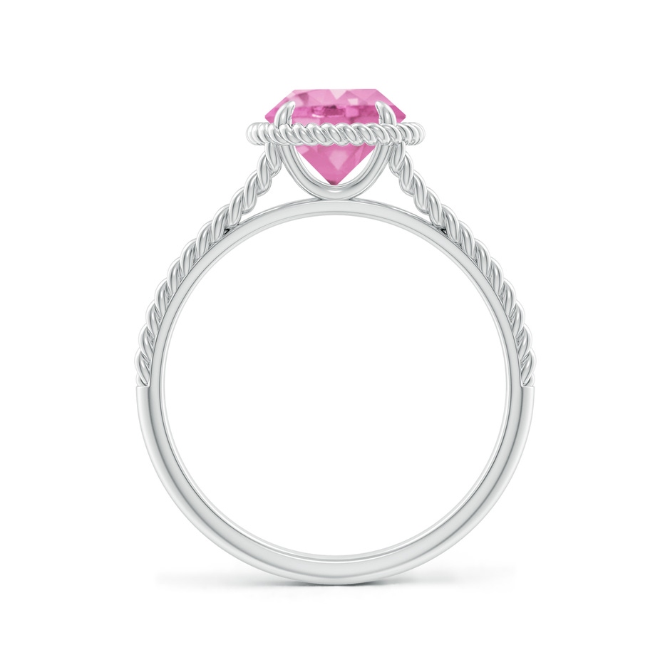 7mm A Pink Sapphire Twist Rope Split Shank Ring in White Gold side-1