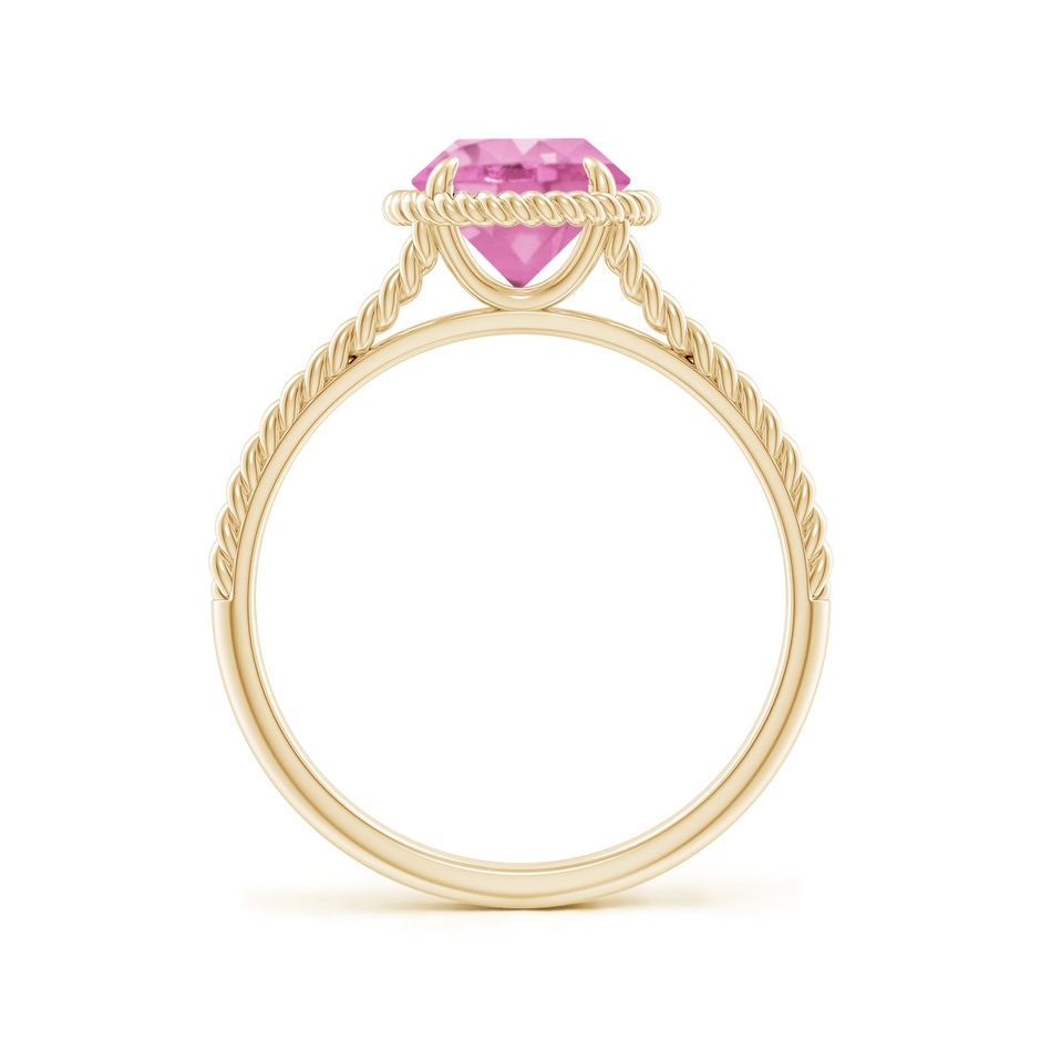 7mm A Pink Sapphire Twist Rope Split Shank Ring in Yellow Gold side-1