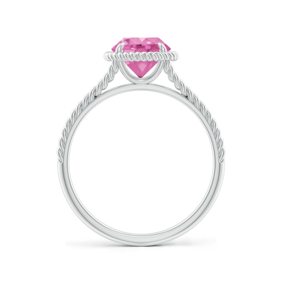 7mm AA Pink Sapphire Twist Rope Split Shank Ring in White Gold side-1