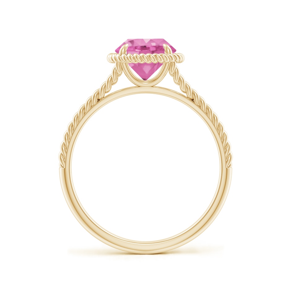7mm AA Pink Sapphire Twist Rope Split Shank Ring in Yellow Gold side-1