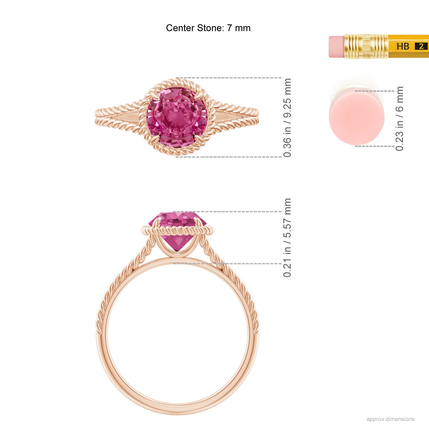 AAAA - Pink Sapphire / 1.6 CT / 14 KT Rose Gold