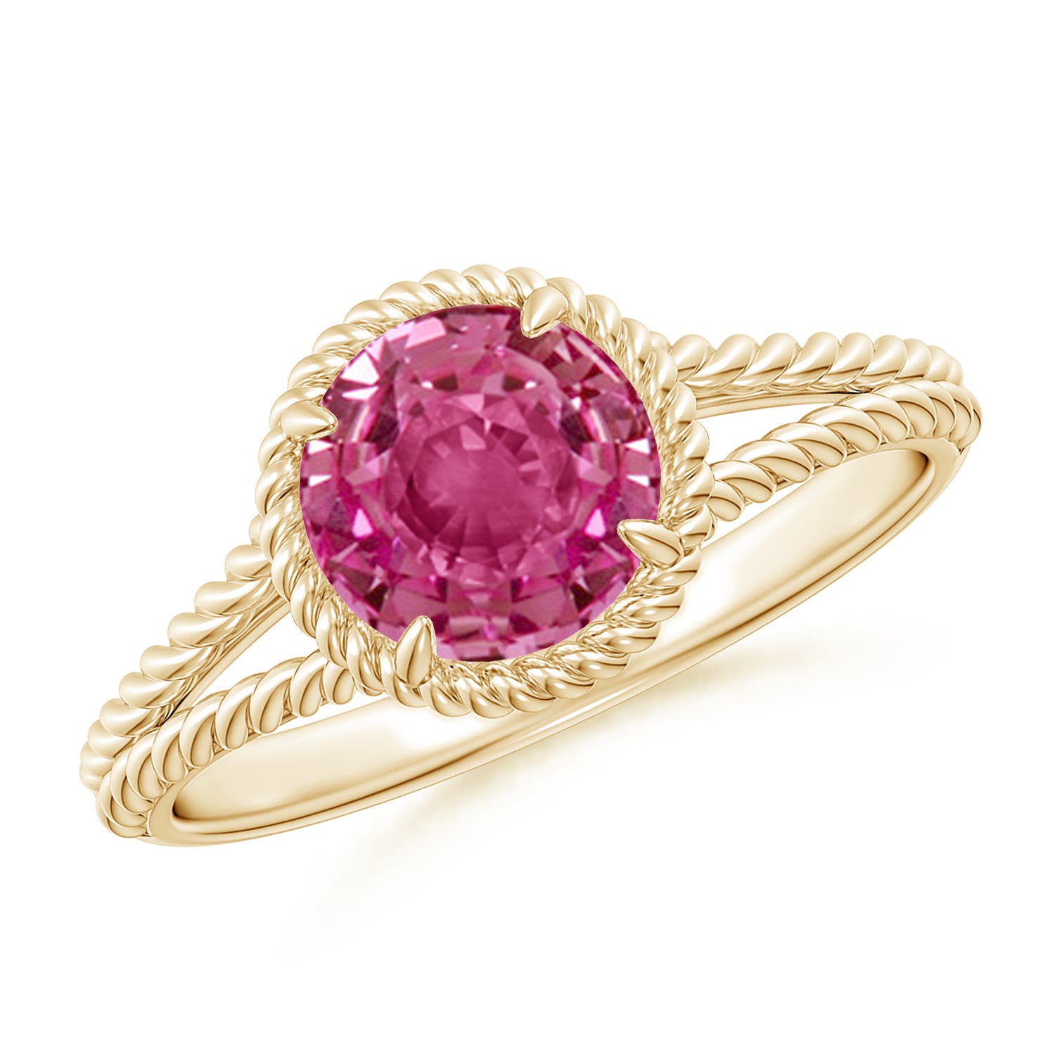 AAAA - Pink Sapphire / 1.6 CT / 14 KT Yellow Gold