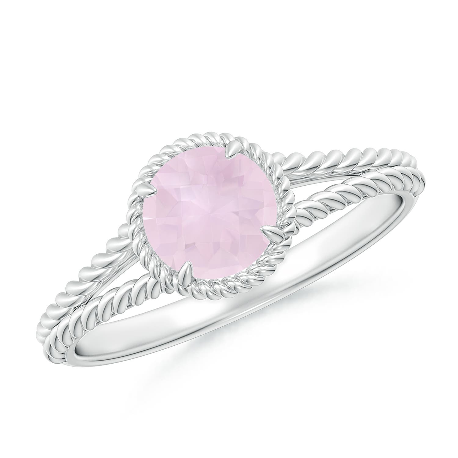 A - Rose Quartz / 0.65 CT / 14 KT White Gold