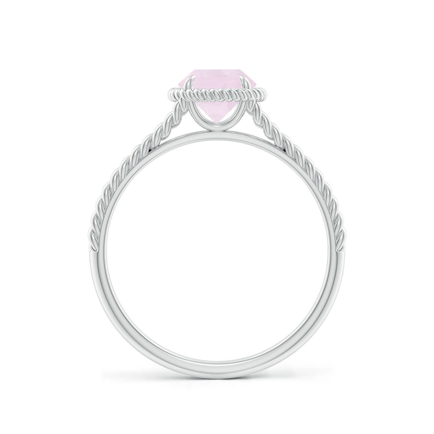 A - Rose Quartz / 0.65 CT / 14 KT White Gold