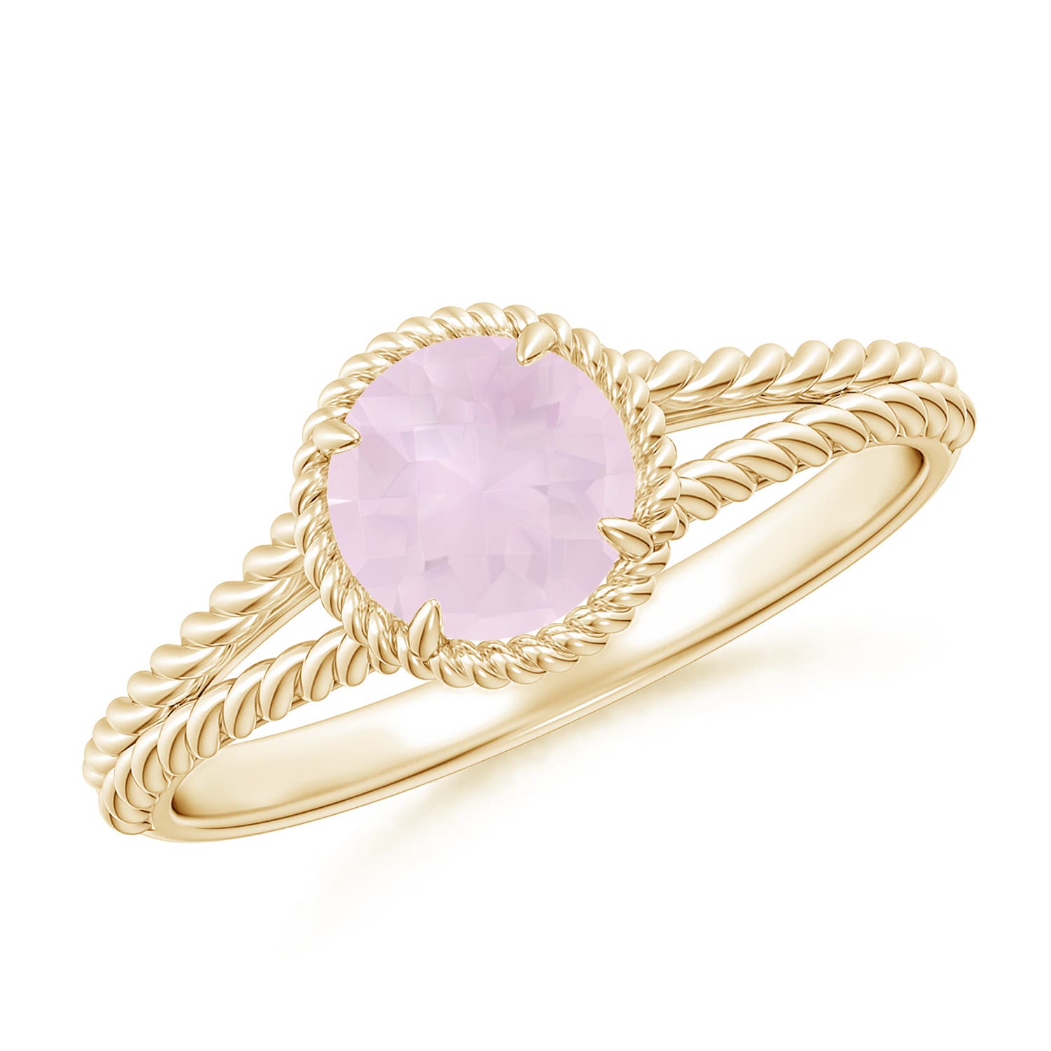 A - Rose Quartz / 0.65 CT / 14 KT Yellow Gold