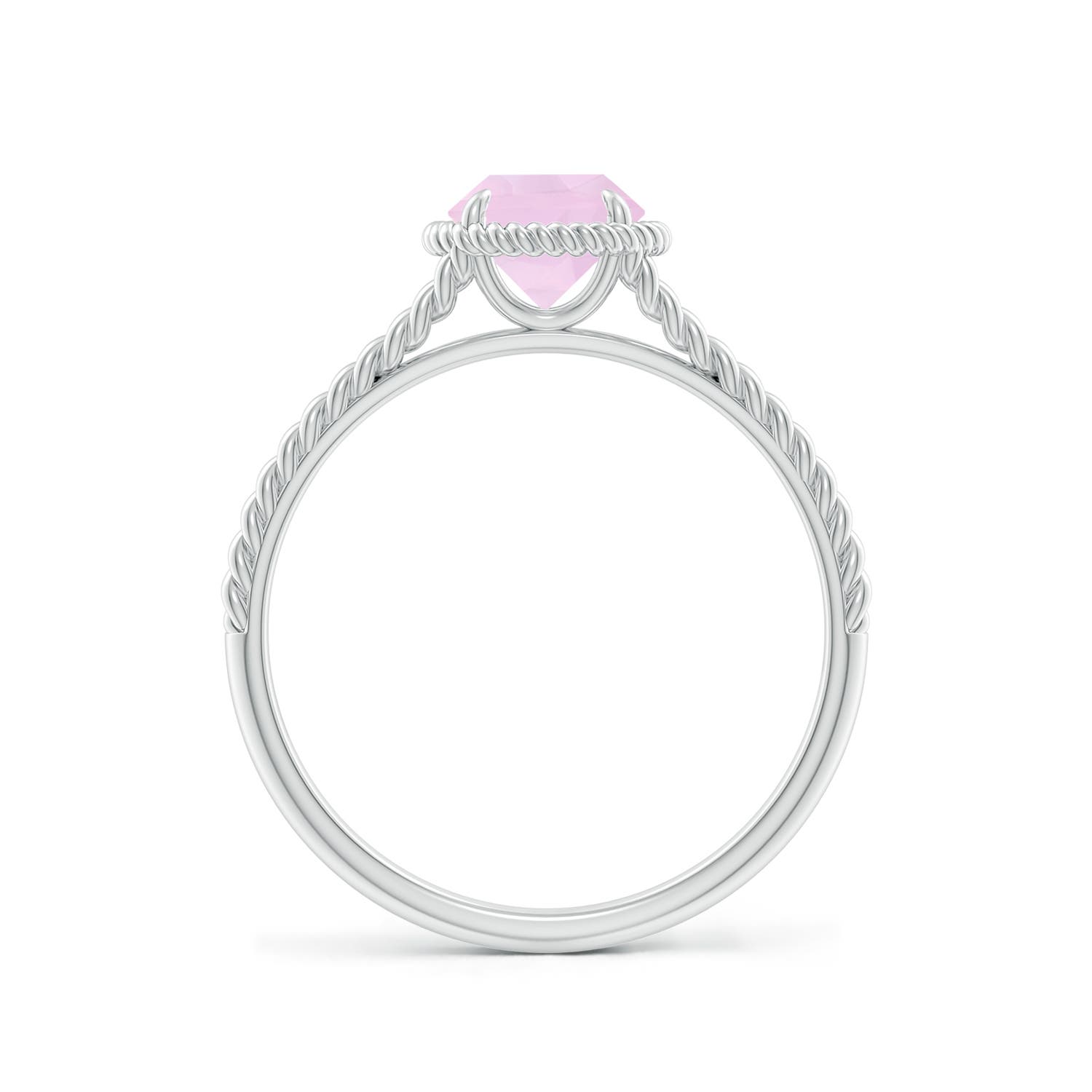 AAA - Rose Quartz / 0.65 CT / 14 KT White Gold