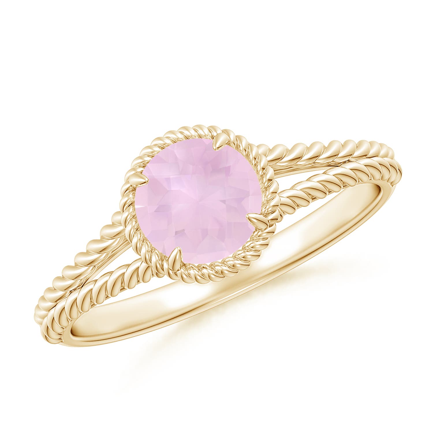 AAA - Rose Quartz / 0.65 CT / 14 KT Yellow Gold