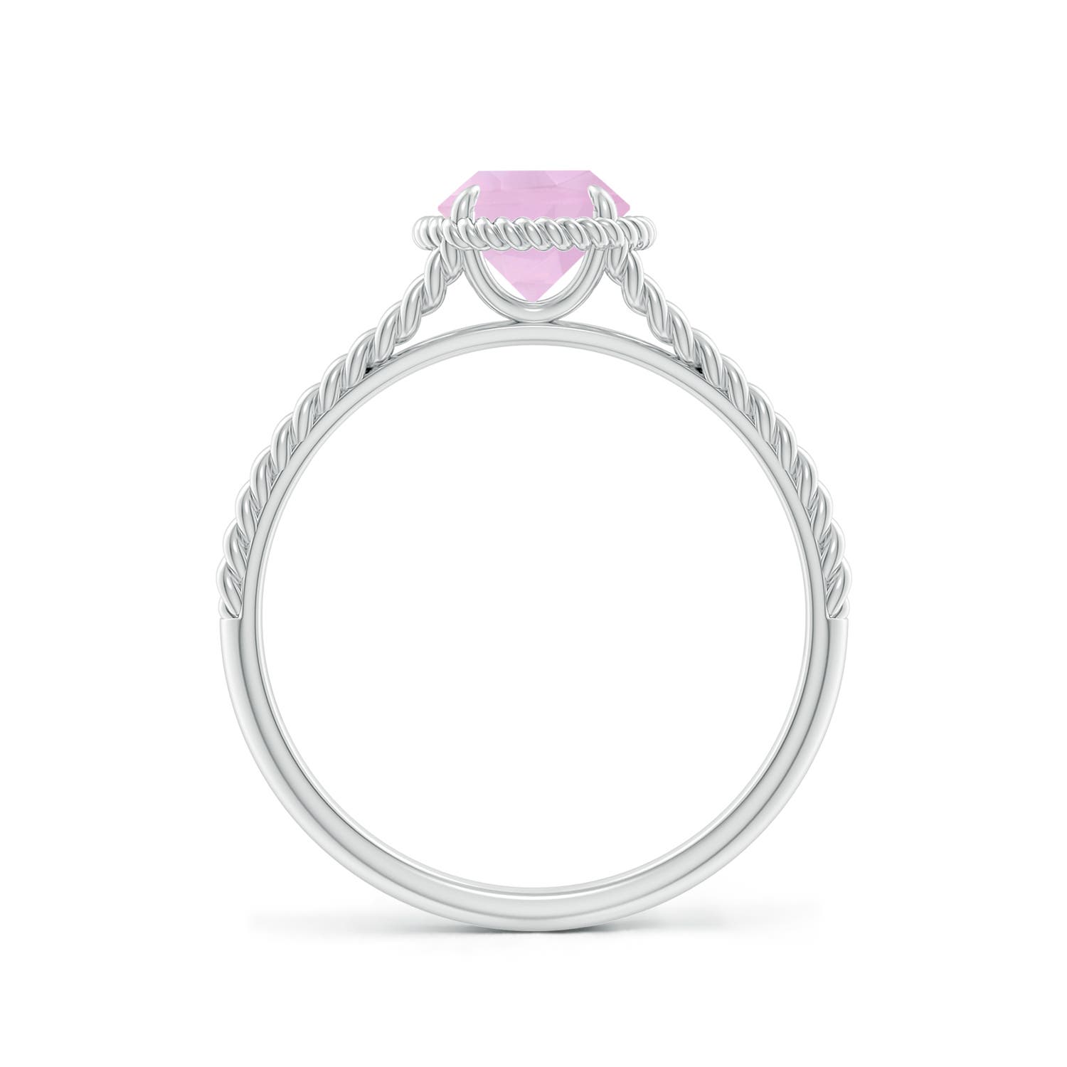 AAAA - Rose Quartz / 0.65 CT / 14 KT White Gold