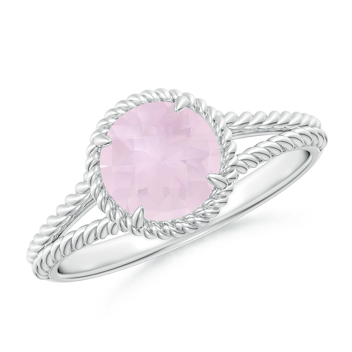 A - Rose Quartz / 1.25 CT / 14 KT White Gold