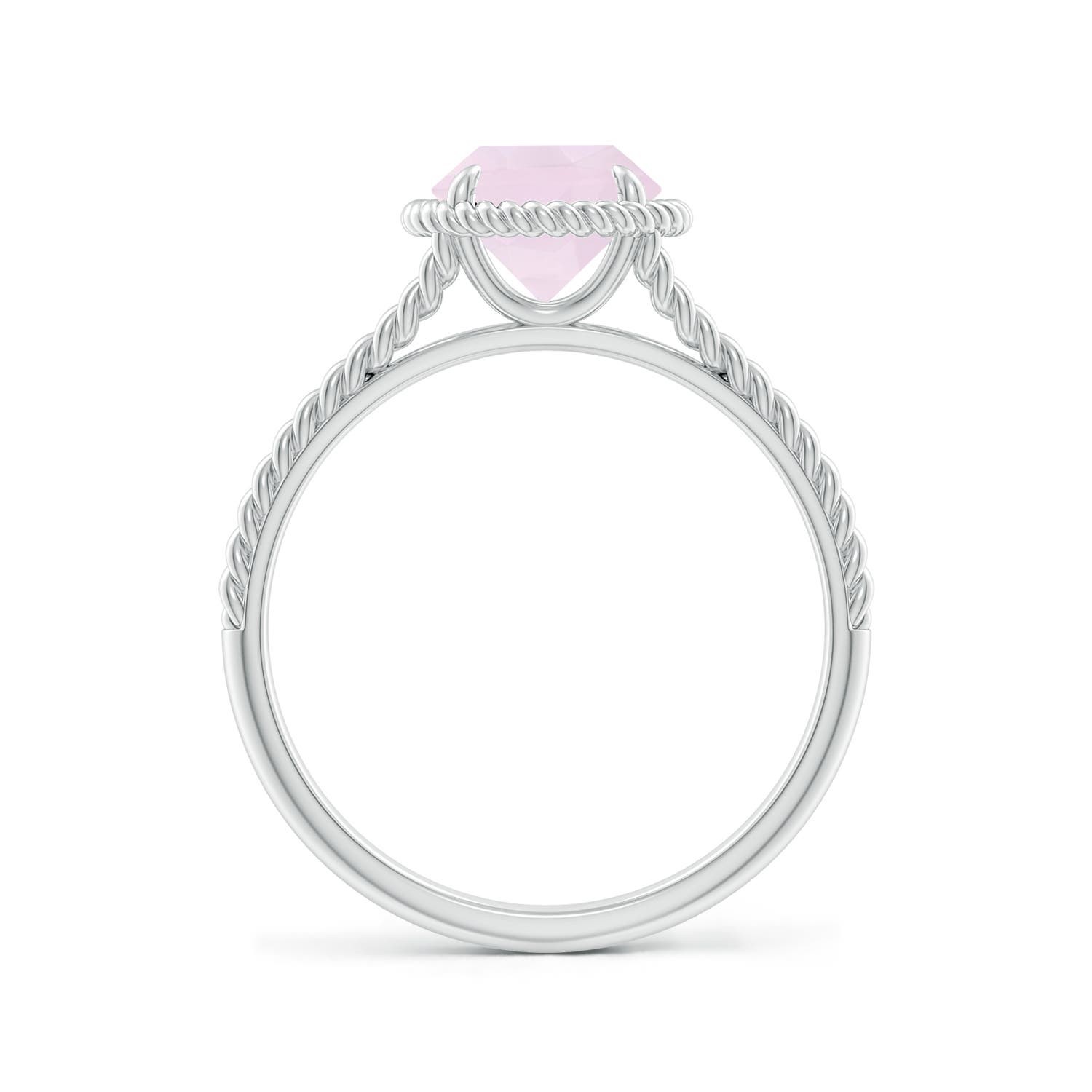 A - Rose Quartz / 1.25 CT / 14 KT White Gold