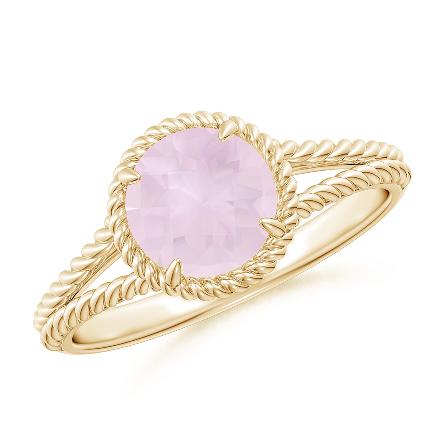 A - Rose Quartz / 1.25 CT / 14 KT Yellow Gold