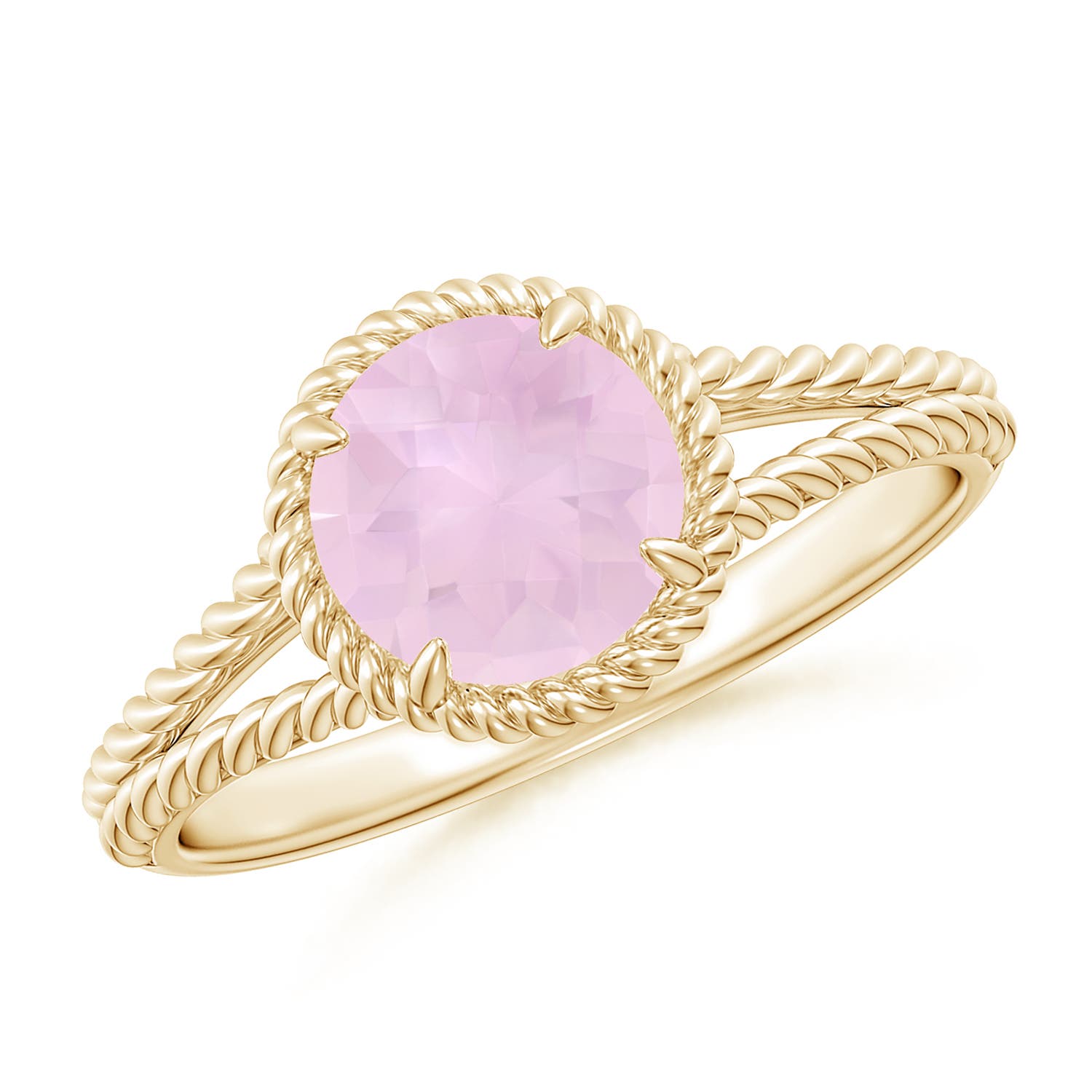 AAA - Rose Quartz / 1.25 CT / 14 KT Yellow Gold