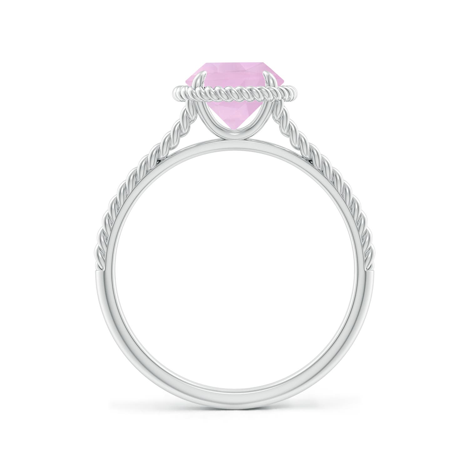 AAAA - Rose Quartz / 1.25 CT / 14 KT White Gold