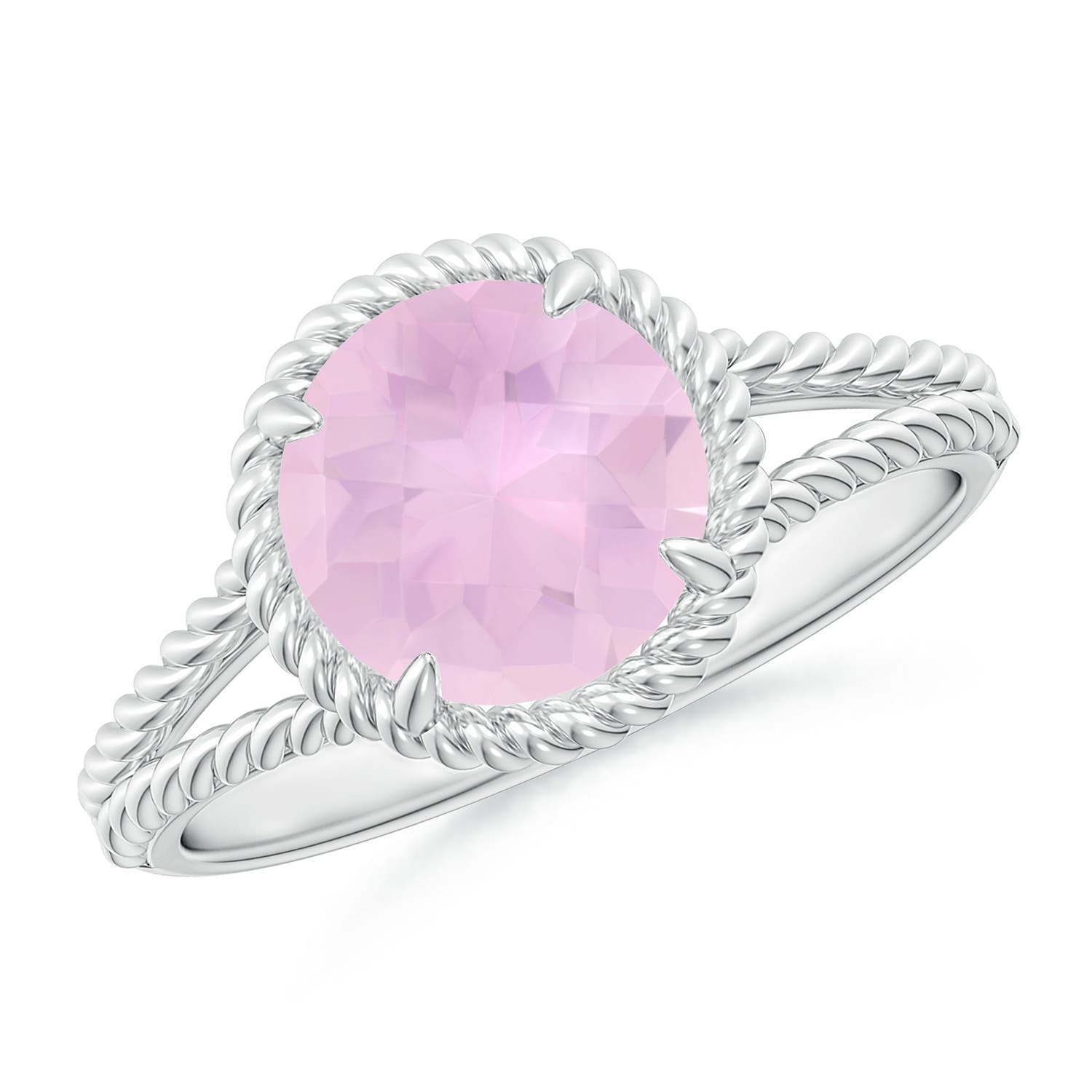 AAAA - Rose Quartz / 1.7 CT / 14 KT White Gold