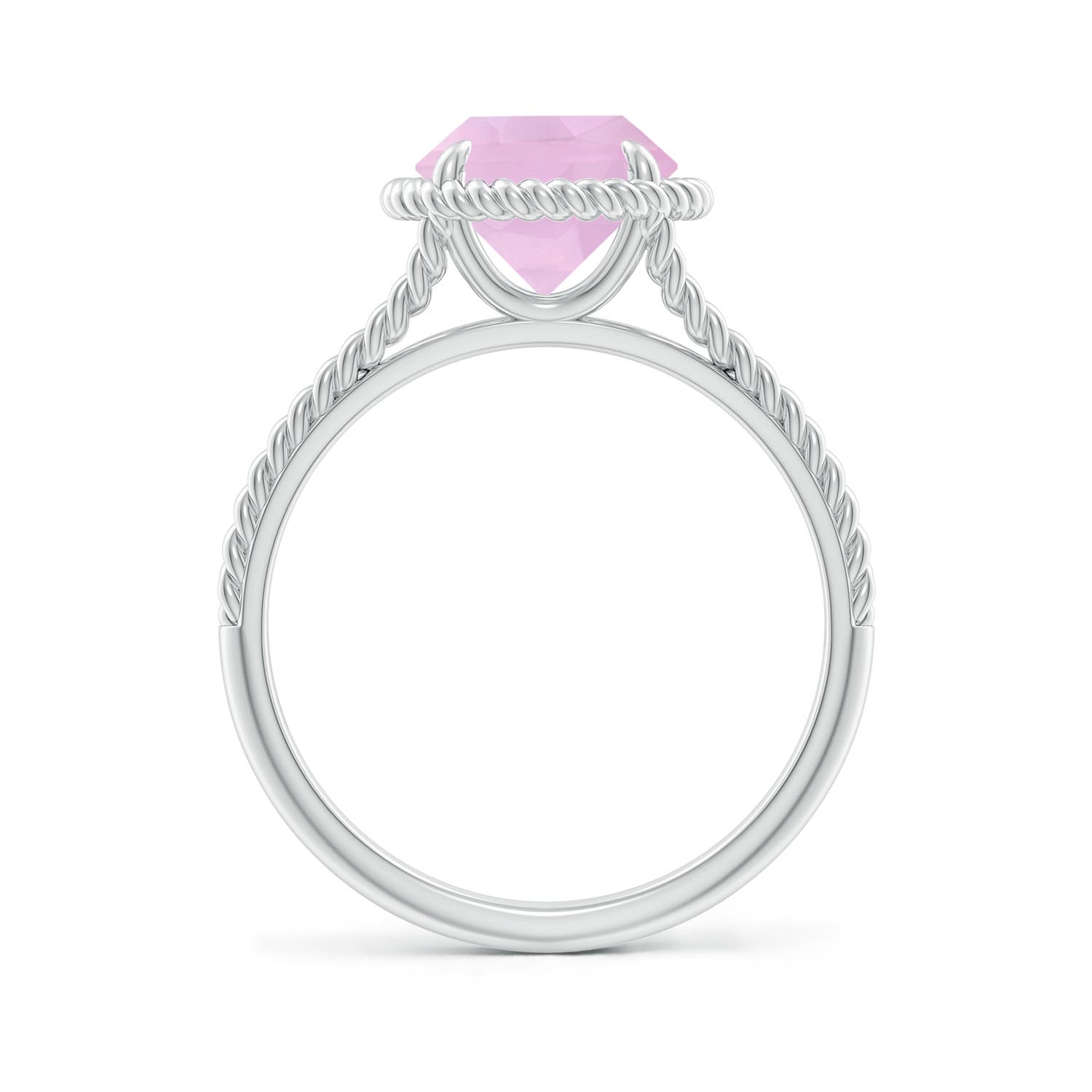 AAAA - Rose Quartz / 1.7 CT / 14 KT White Gold