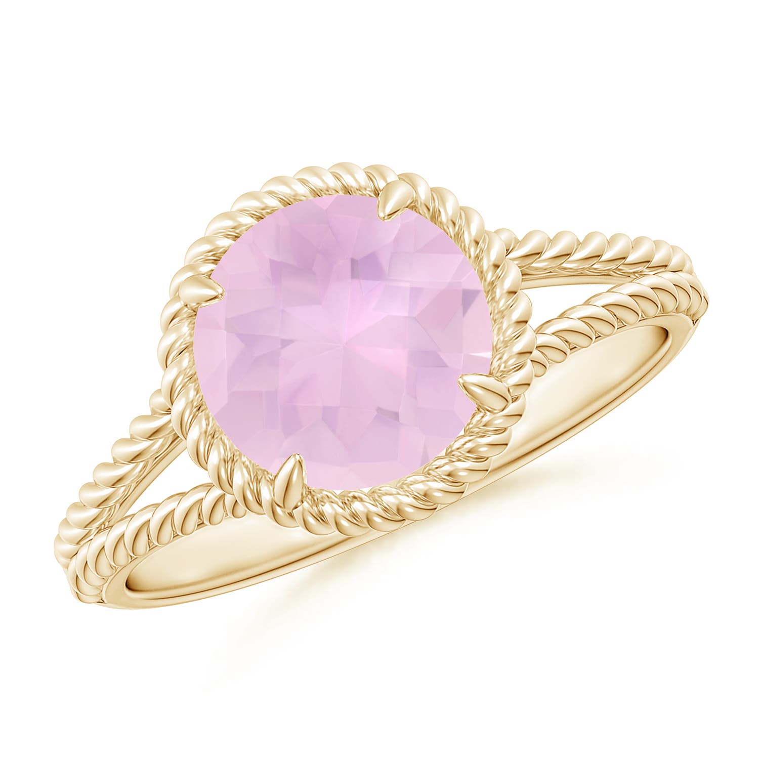 AAAA - Rose Quartz / 1.7 CT / 14 KT Yellow Gold