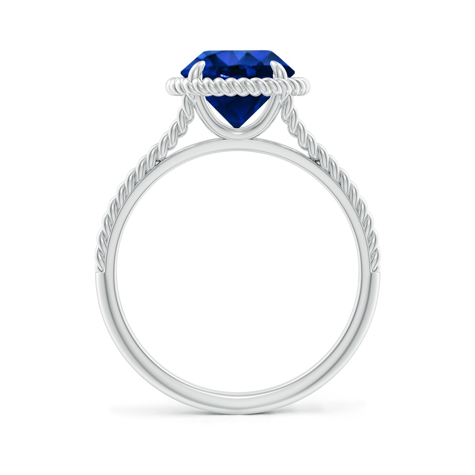 8mm Lab-Grown Blue Sapphire Twist Rope Split Shank Ring in White Gold side 199