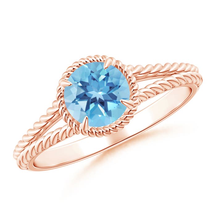 A - Swiss Blue Topaz / 0.95 CT / 14 KT Rose Gold