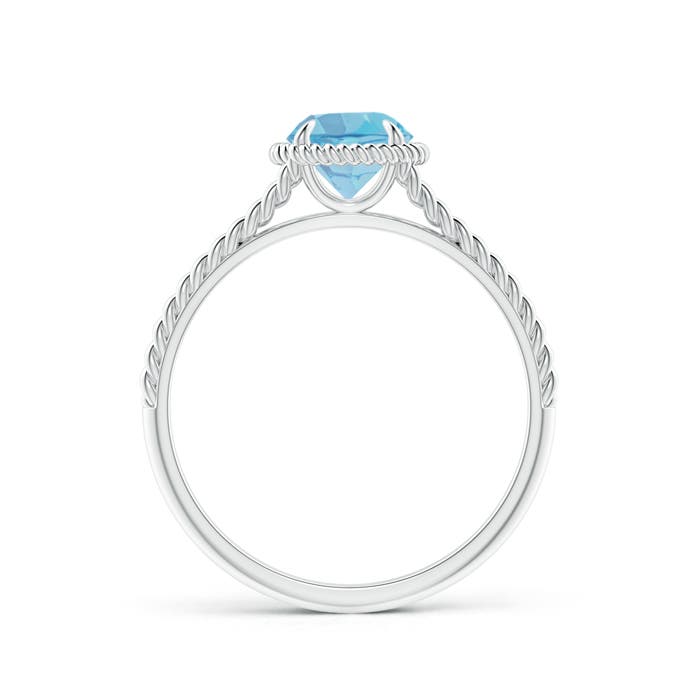 A - Swiss Blue Topaz / 0.95 CT / 14 KT White Gold