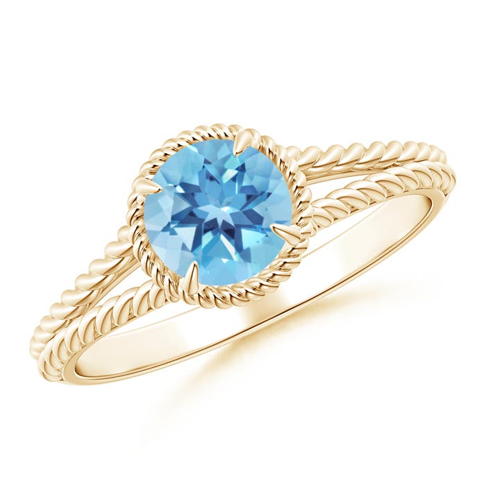 A - Swiss Blue Topaz / 0.95 CT / 14 KT Yellow Gold