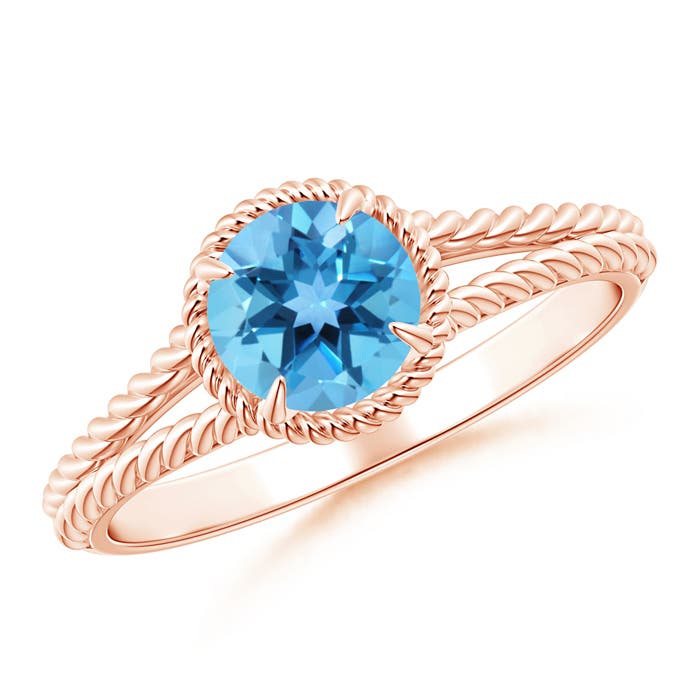 AA - Swiss Blue Topaz / 0.95 CT / 14 KT Rose Gold