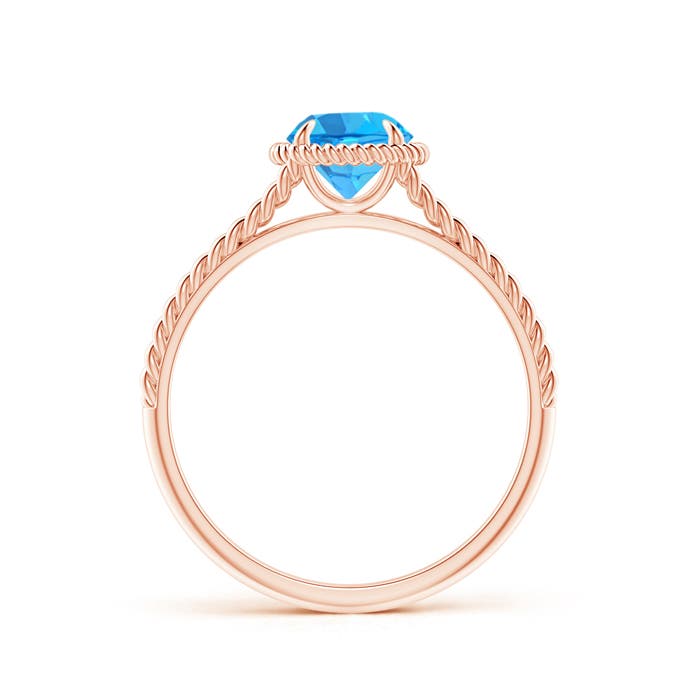 AAA - Swiss Blue Topaz / 0.95 CT / 14 KT Rose Gold