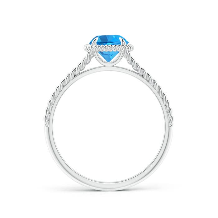 AAAA - Swiss Blue Topaz / 0.95 CT / 14 KT White Gold