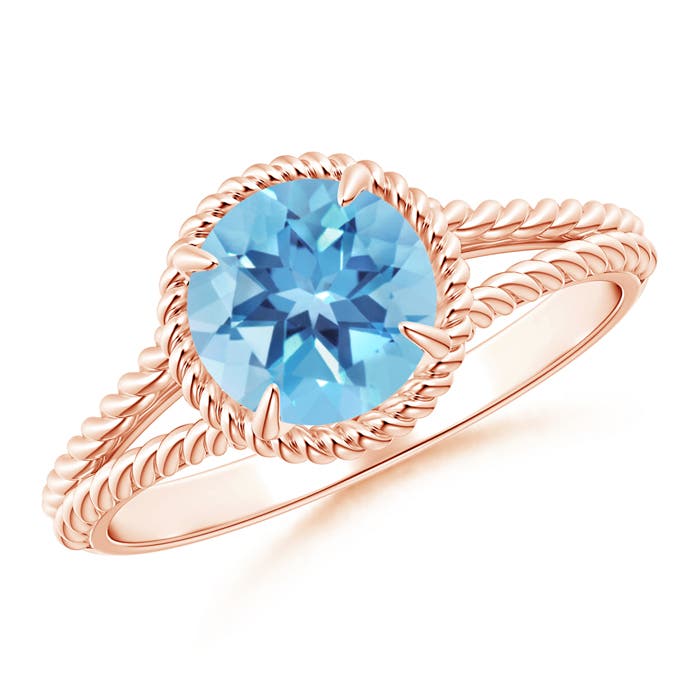 A - Swiss Blue Topaz / 1.55 CT / 14 KT Rose Gold