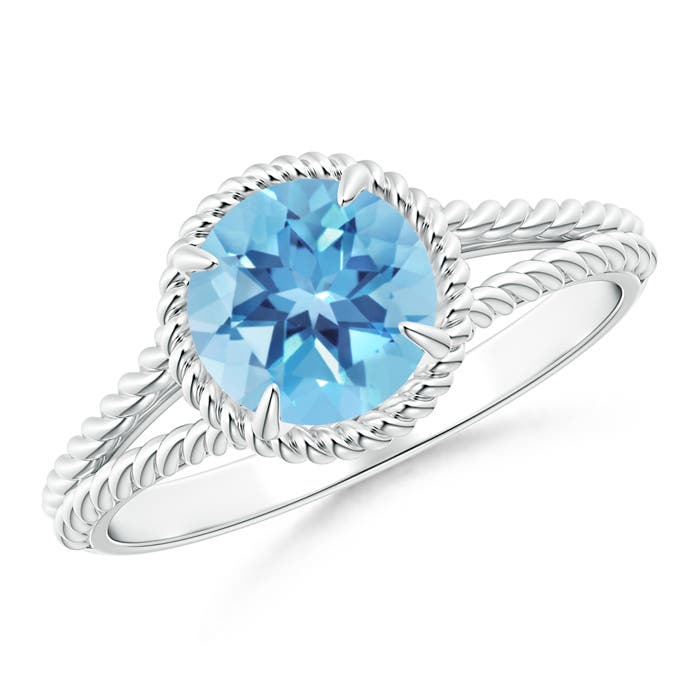 A - Swiss Blue Topaz / 1.55 CT / 14 KT White Gold