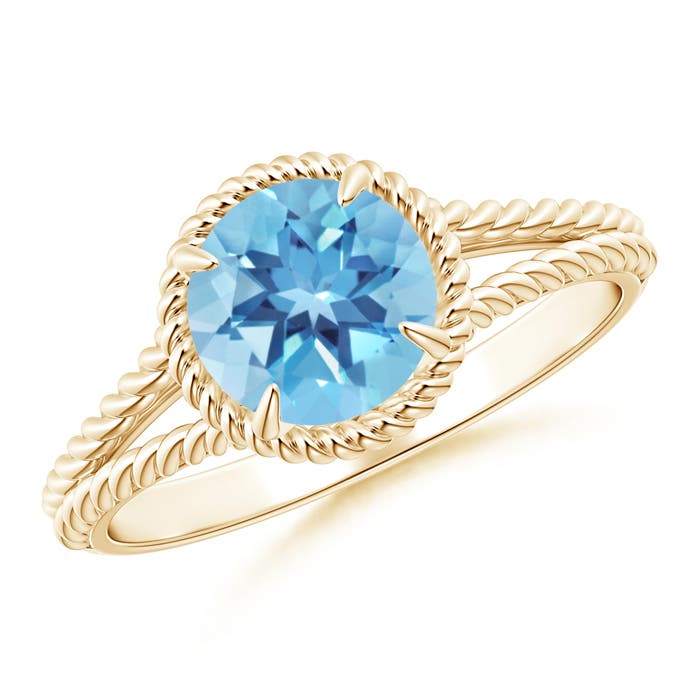 A - Swiss Blue Topaz / 1.55 CT / 14 KT Yellow Gold