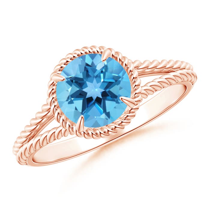 AA - Swiss Blue Topaz / 1.55 CT / 14 KT Rose Gold