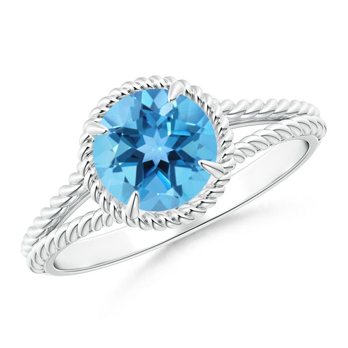 AA - Swiss Blue Topaz / 1.55 CT / 14 KT White Gold