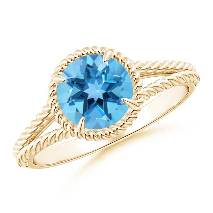 AA - Swiss Blue Topaz / 1.55 CT / 14 KT Yellow Gold