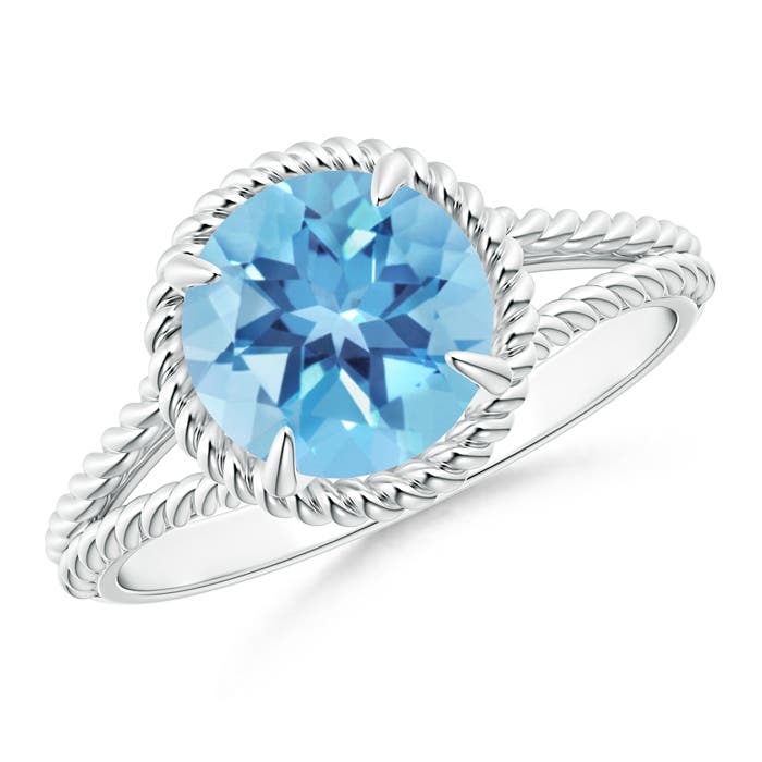 A - Swiss Blue Topaz / 2.35 CT / 14 KT White Gold