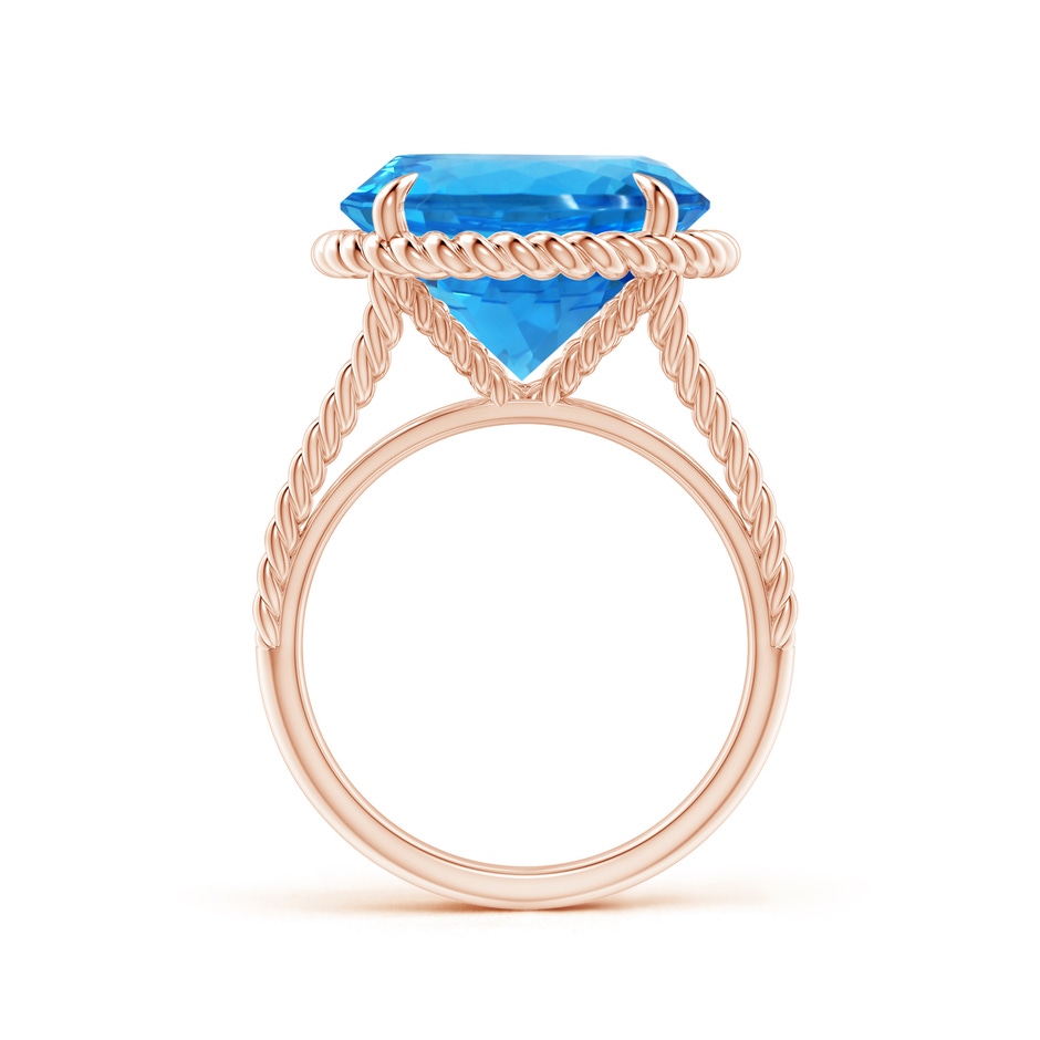 13.08x13.01x8.64mm AAAA GIA Certified Swiss Blue Topaz Twist Rope Split Shank Ring in 18K Rose Gold side 199