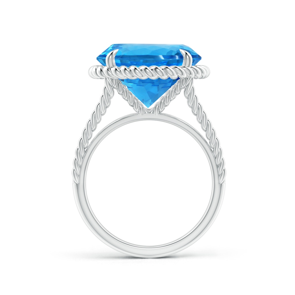 13.08x13.01x8.64mm AAAA GIA Certified Swiss Blue Topaz Twist Rope Split Shank Ring in White Gold Side 199