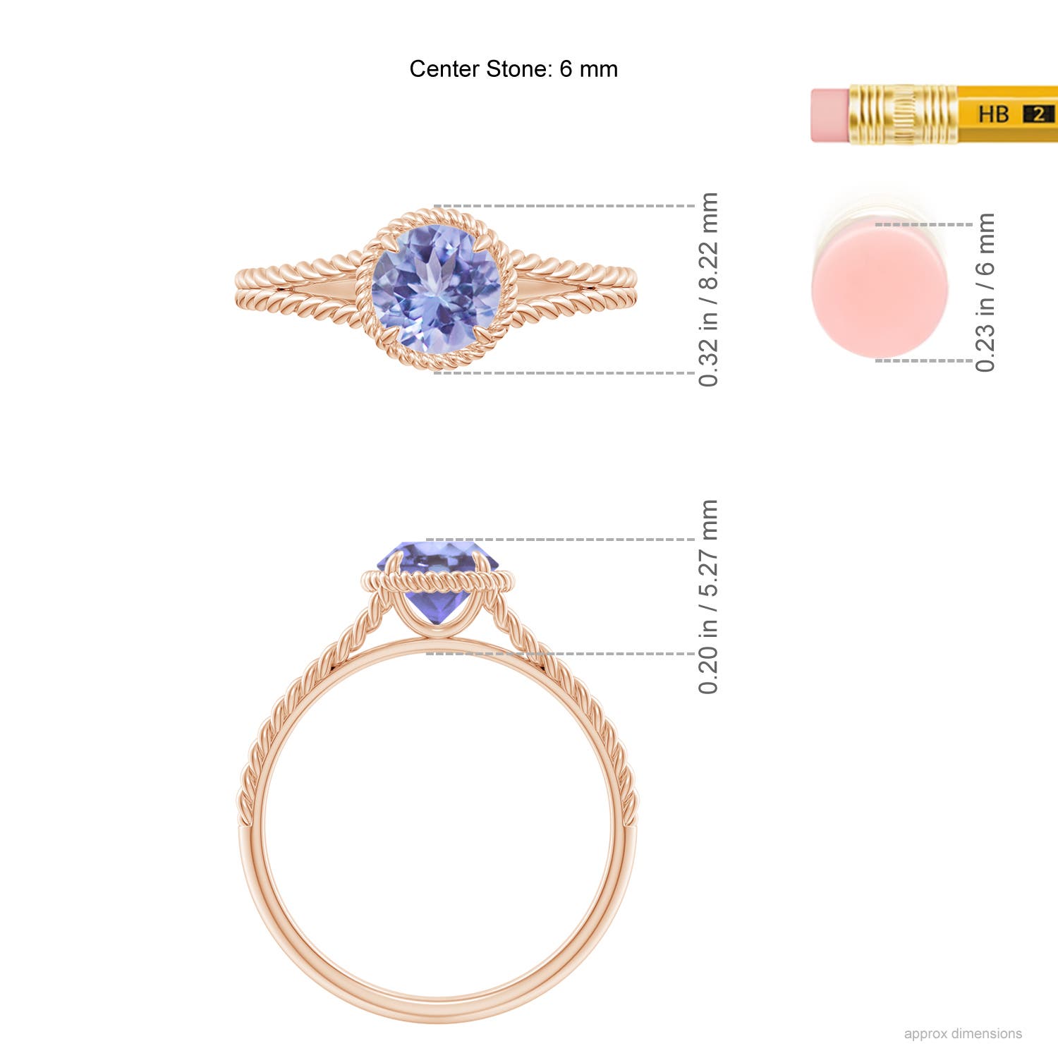 A - Tanzanite / 0.9 CT / 14 KT Rose Gold