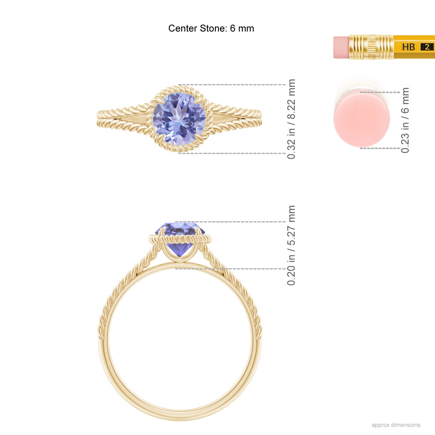 A - Tanzanite / 0.9 CT / 14 KT Yellow Gold