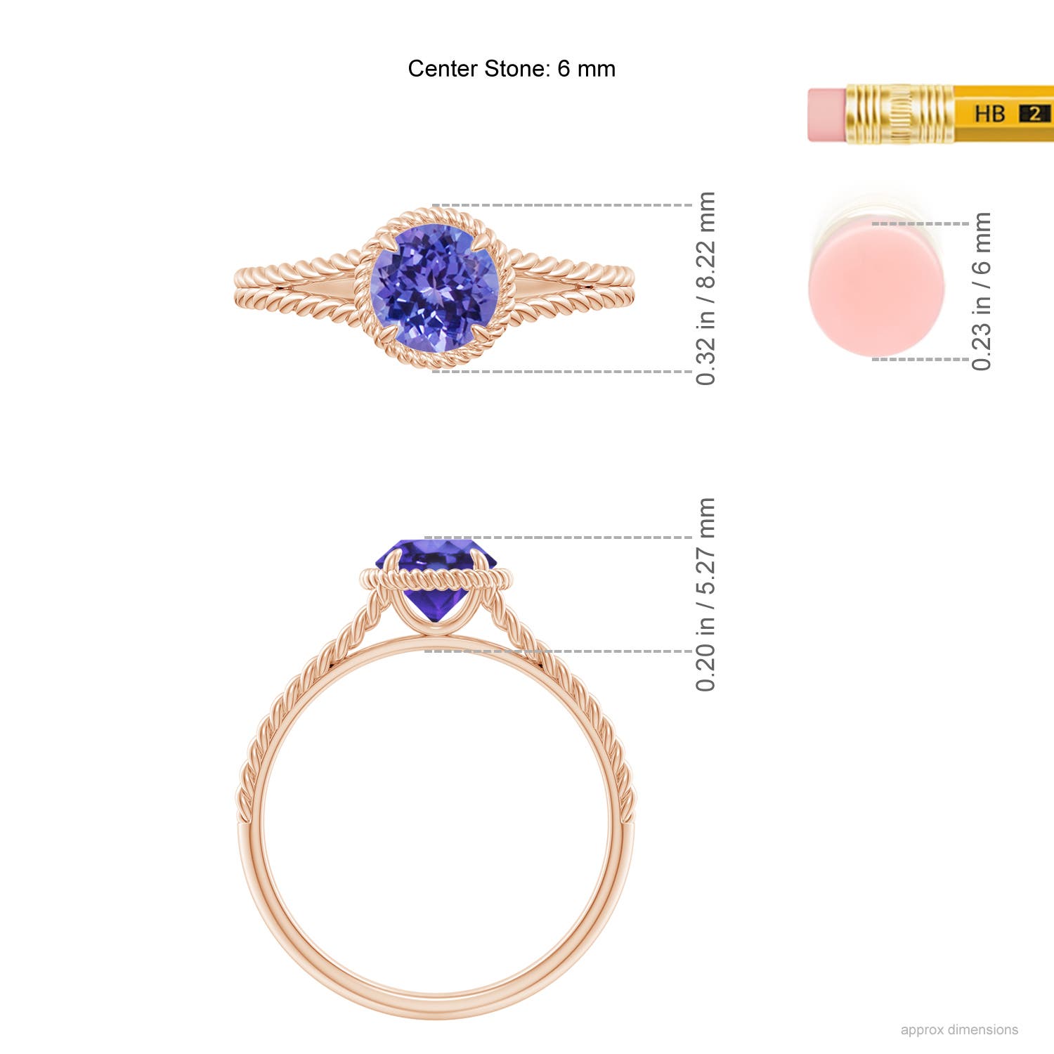 AA - Tanzanite / 0.9 CT / 14 KT Rose Gold