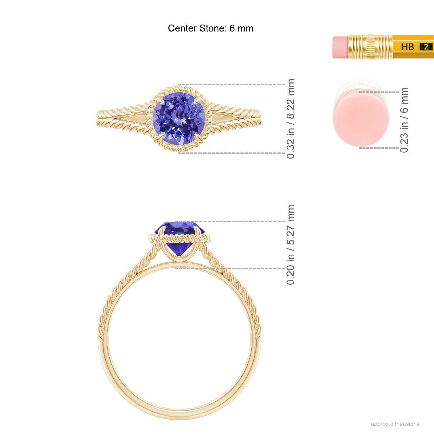 AA - Tanzanite / 0.9 CT / 14 KT Yellow Gold