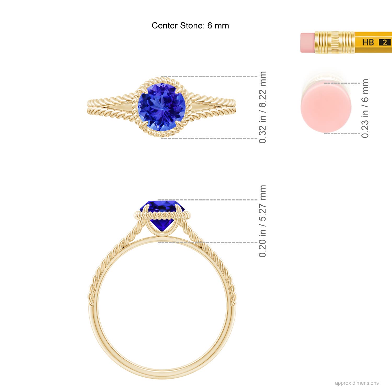 AAA - Tanzanite / 0.9 CT / 14 KT Yellow Gold