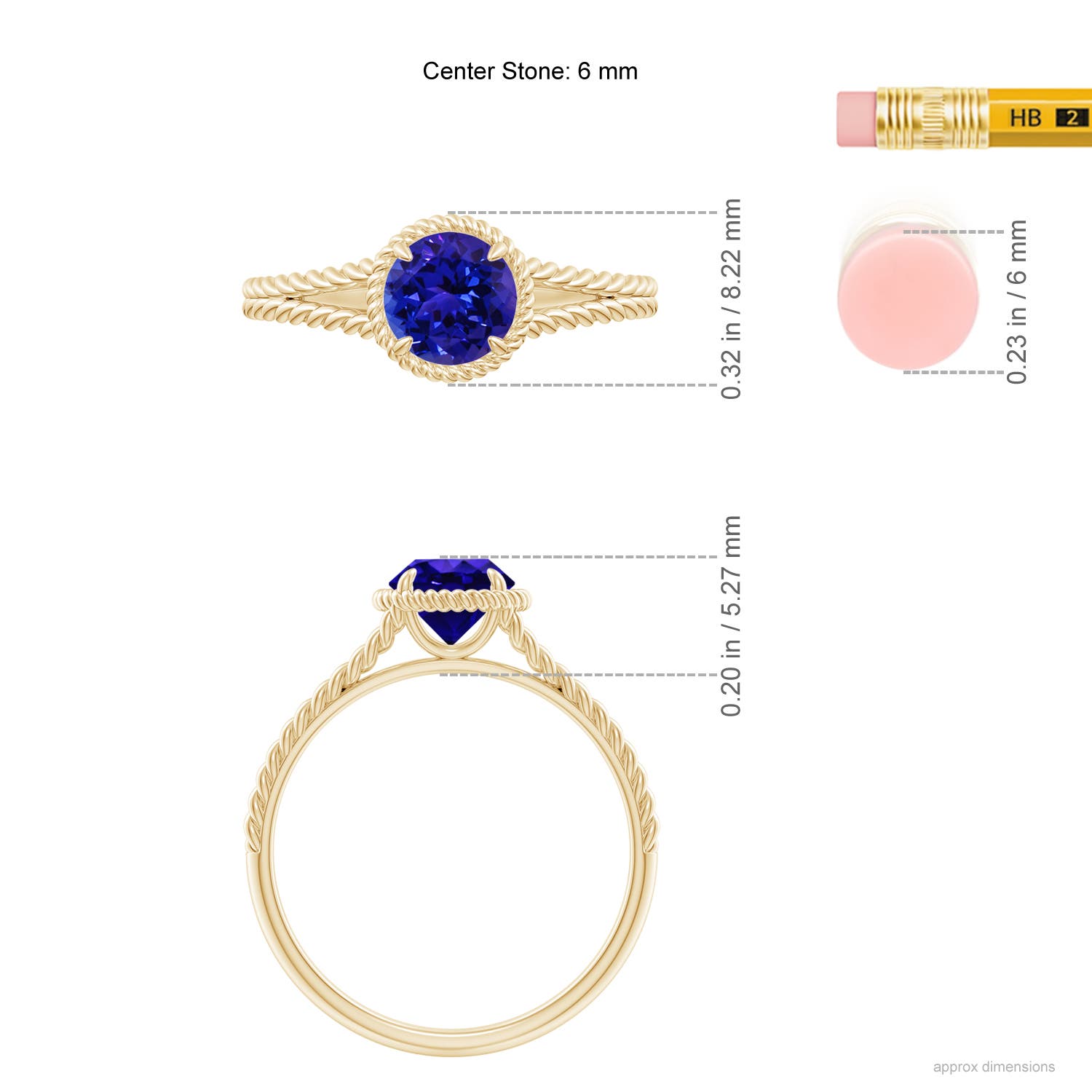 AAAA - Tanzanite / 0.9 CT / 14 KT Yellow Gold