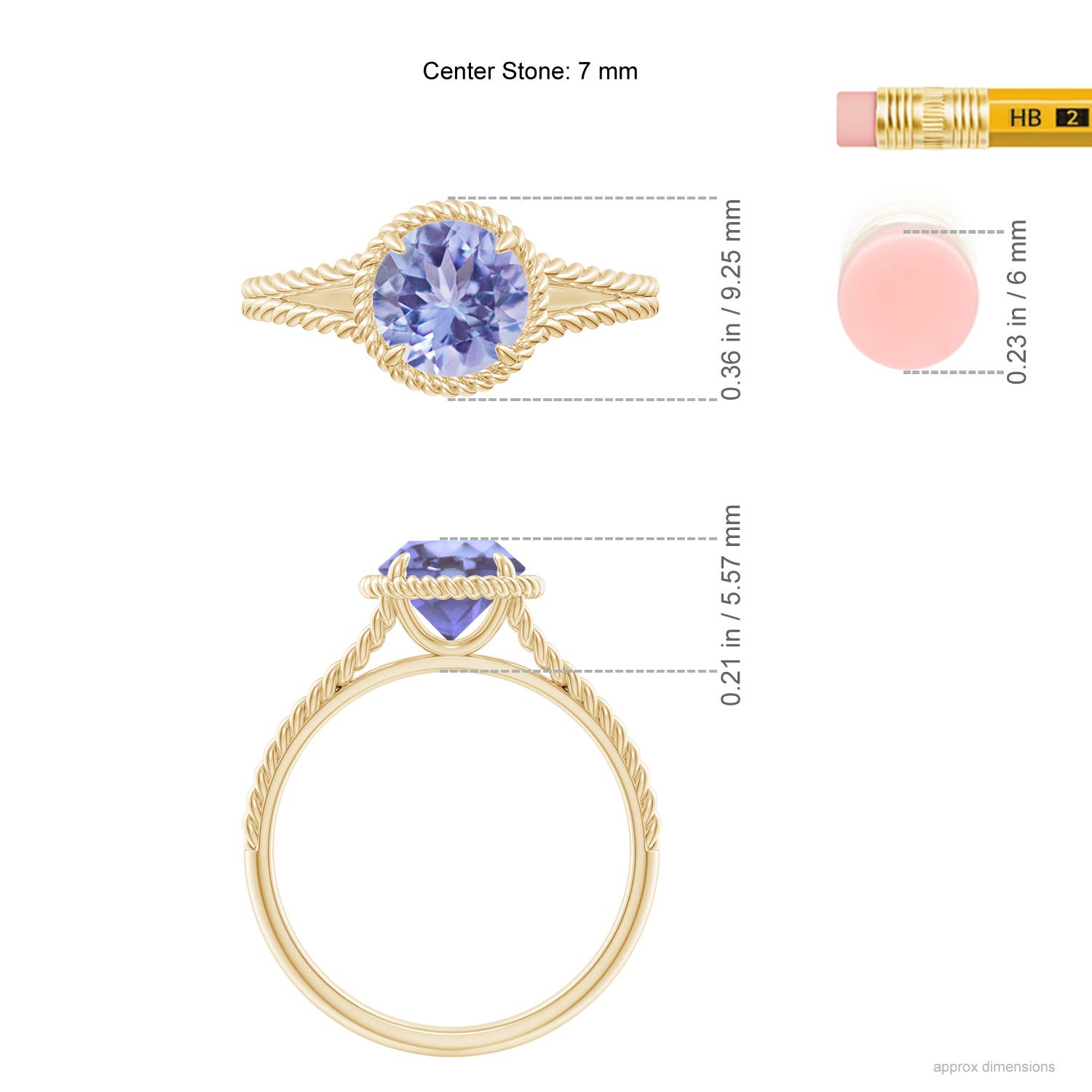 A - Tanzanite / 1.45 CT / 14 KT Yellow Gold