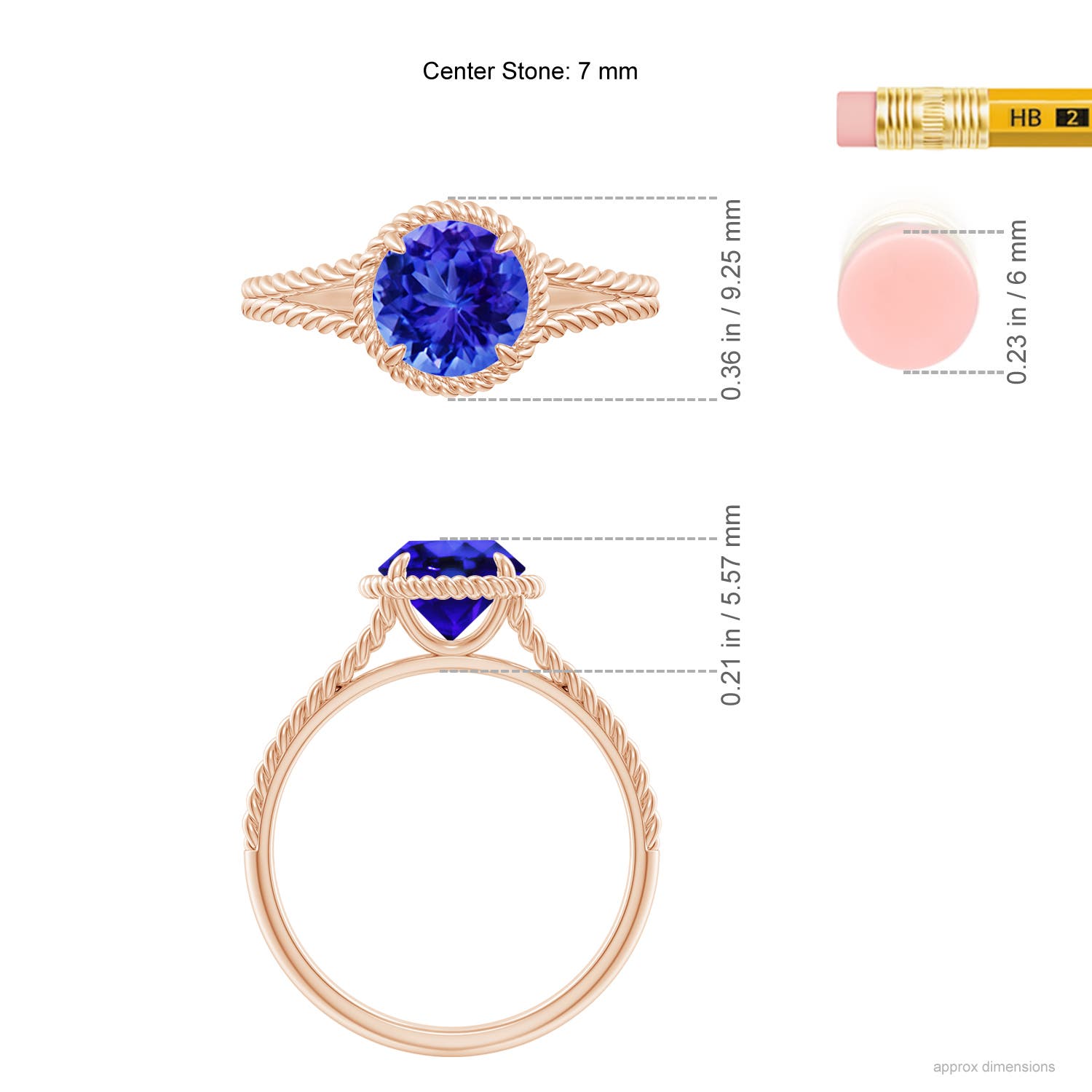 AAA - Tanzanite / 1.45 CT / 14 KT Rose Gold