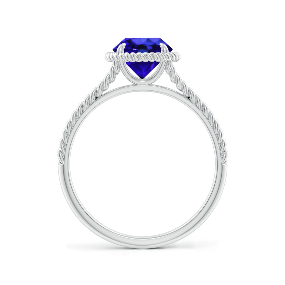 7mm AAA Tanzanite Twist Rope Split Shank Ring in White Gold side-1