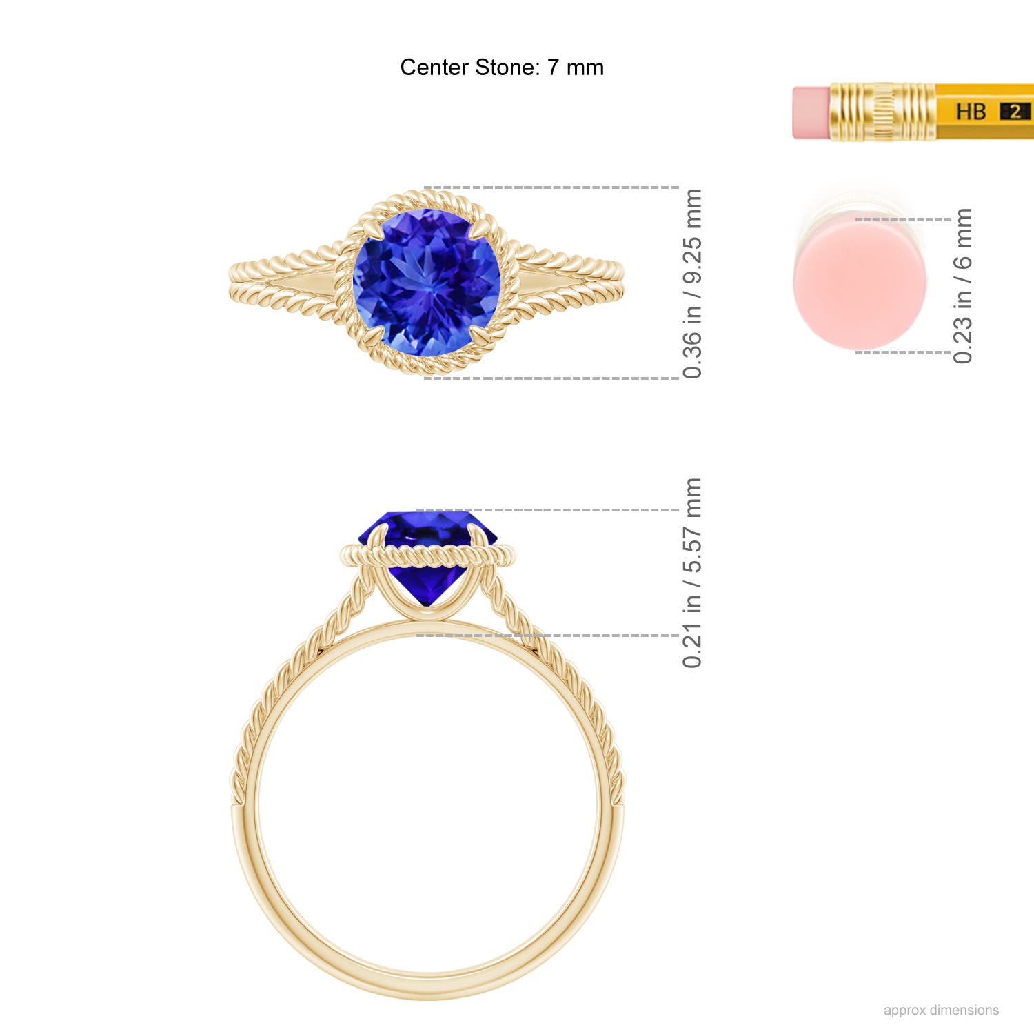 AAA - Tanzanite / 1.45 CT / 14 KT Yellow Gold