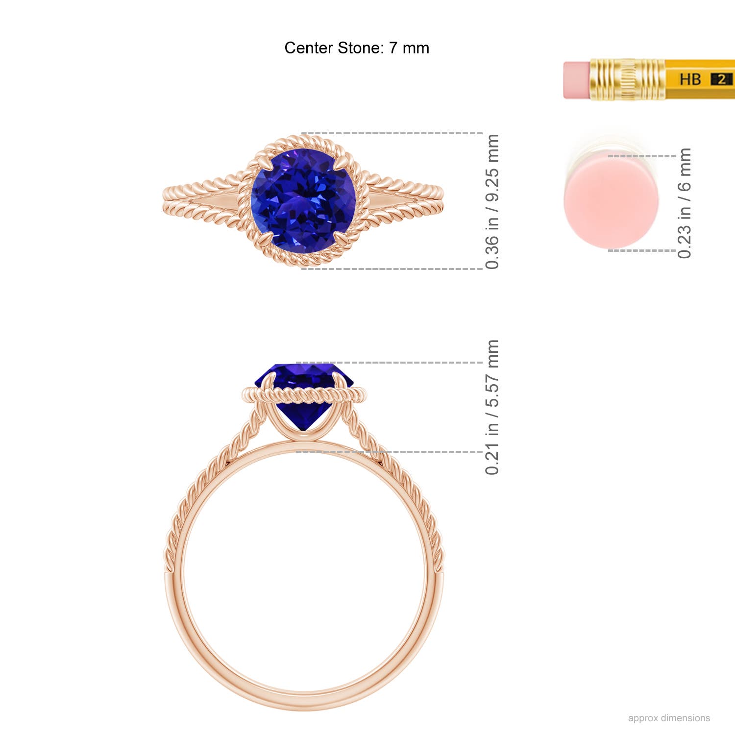 AAAA - Tanzanite / 1.45 CT / 14 KT Rose Gold