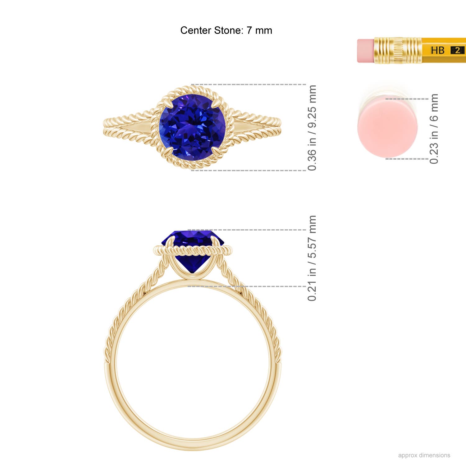 AAAA - Tanzanite / 1.45 CT / 14 KT Yellow Gold