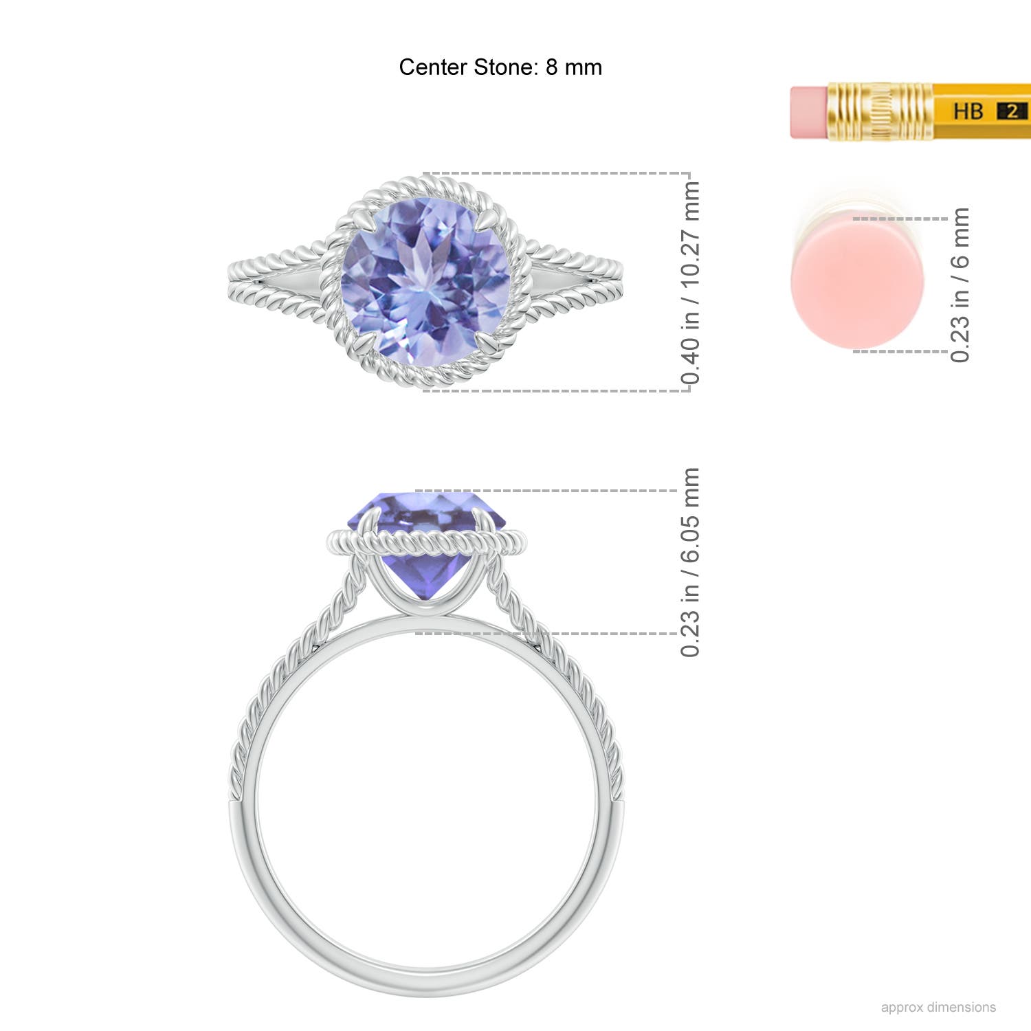 A - Tanzanite / 1.8 CT / 14 KT White Gold